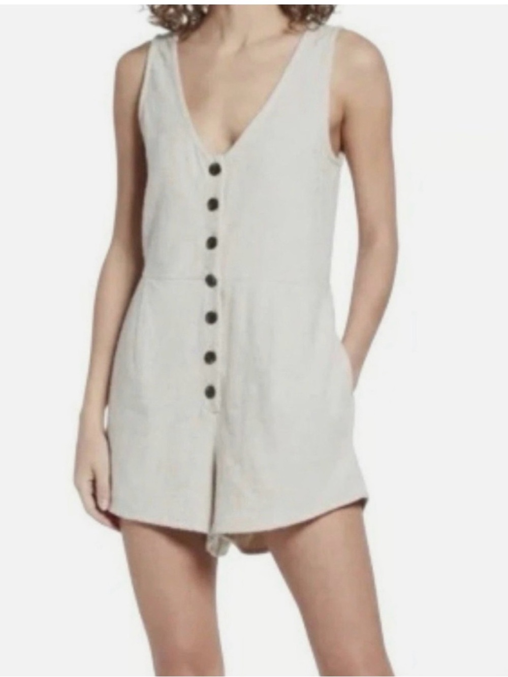 Madewell Sleeveless Linen blend romper 4
